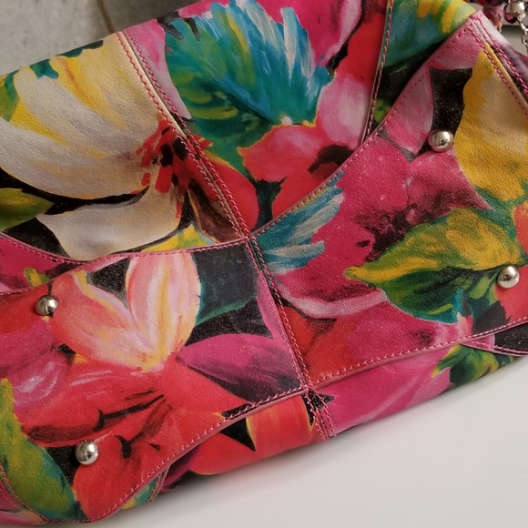 Hand painted Italian floral leather SharonGioe bag - Picture 6 of 8